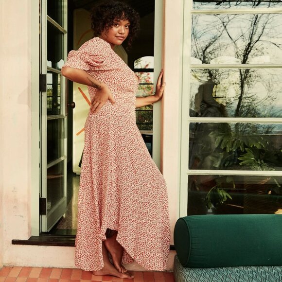 DOEN -- LAUREL DRESS -- CARDINAL CHERRY WILLOW -- M - Picture 3 of 6